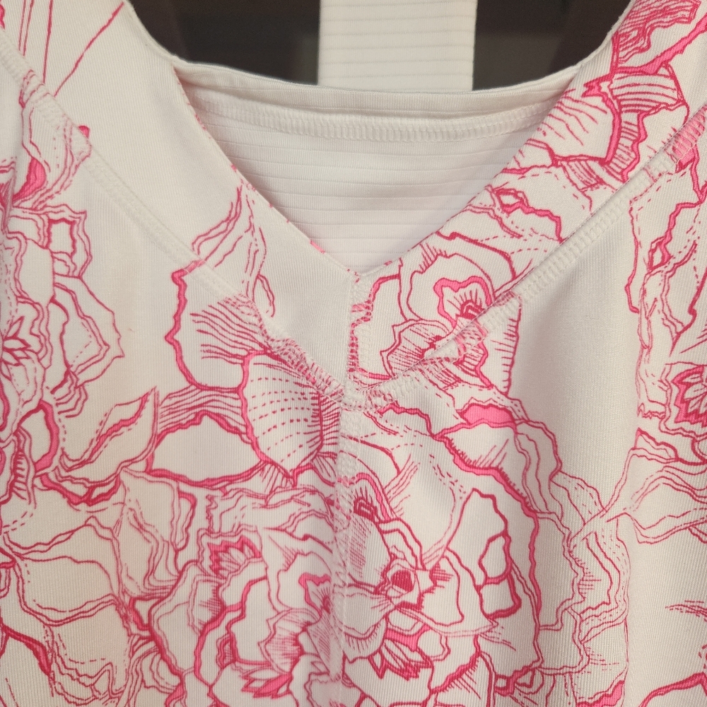 The North Face Floral Racerback Athletic Tank | Built In Bra Tennis Pickleball M - Picture 5 of 8